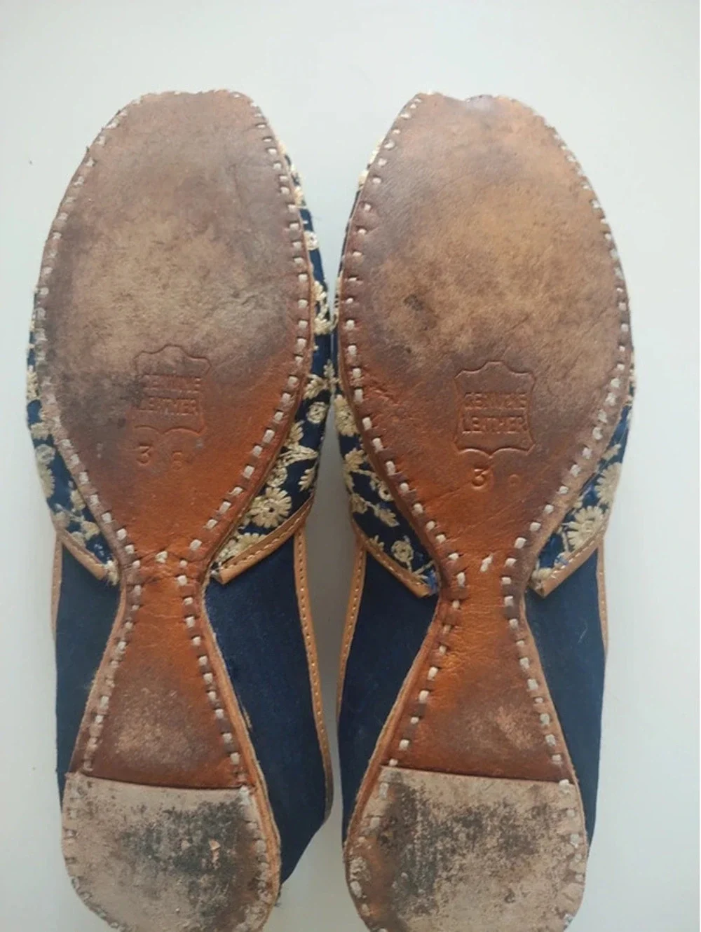 Handmade Leather Flats Size 8 1/2